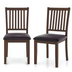 Costway Modern Dining Chair Set of 2/4 with Slanted High Backrest Wear-resistant PVC Leather