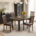 Sedia da pranzo moderna da 2/4 pezzi con schienale alto inclinato in pelle PVC resistente all'usura