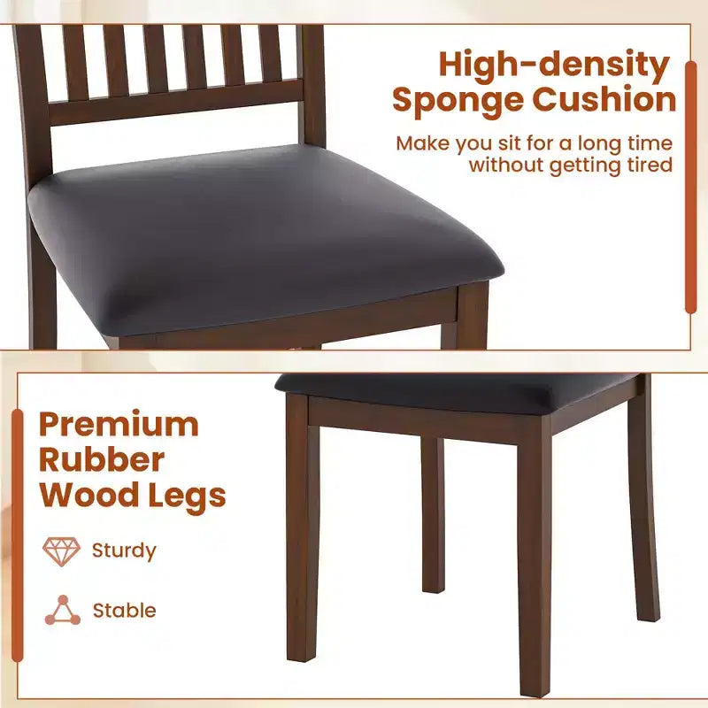 Sedia da pranzo moderna da 2/4 pezzi con schienale alto inclinato in pelle PVC resistente all'usura