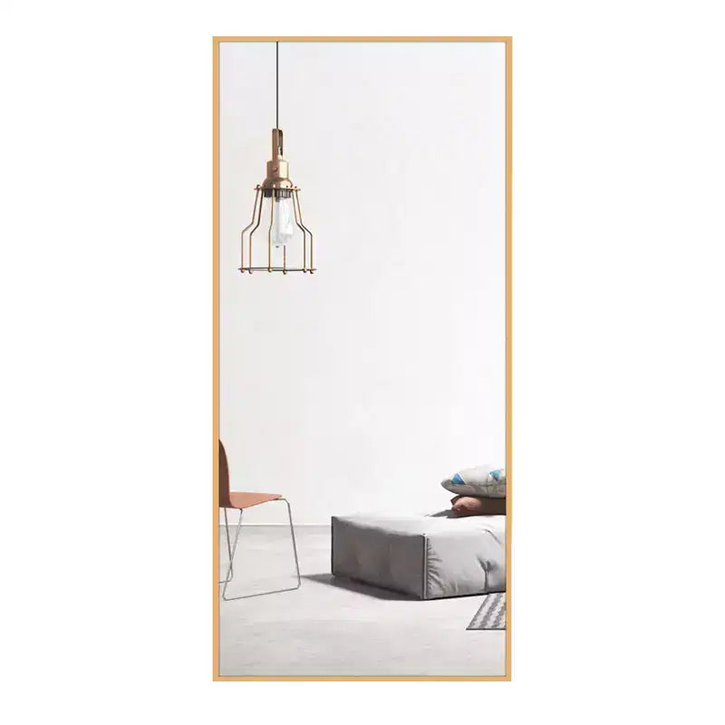 Specchio a figura intera rettangolare con bordo sottile in alluminio 71x34" - Senza supporto
