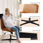Sedia ergonomica da lavoro in pelle PU regolabile in altezza con gambe incrociate