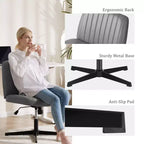 Sedia ergonomica da lavoro in pelle PU regolabile in altezza con gambe incrociate