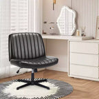Sedia ergonomica da lavoro in pelle PU regolabile in altezza con gambe incrociate