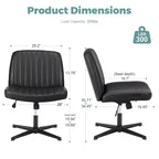 Sedia ergonomica da lavoro in pelle PU regolabile in altezza con gambe incrociate