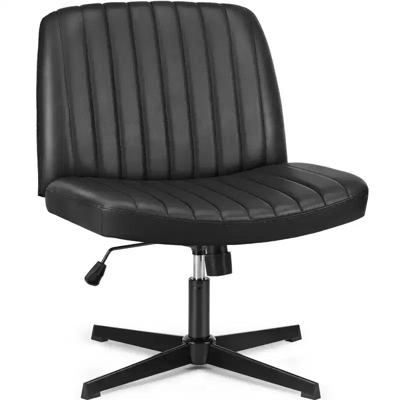 Sedia ergonomica da lavoro in pelle PU regolabile in altezza con gambe incrociate