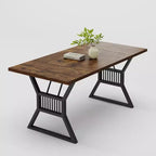 Tavolo da Pranzo da 180 cm per 6-8 Persone, Tavolo da Cucina con Robuste Gambe in Metallo, Tavolo da Pranzo Stile Rustico per Cucina, Soggiorno