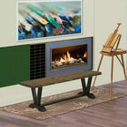 Panca moderna per tavolo da pranzo con sedile in legno, 60x15x18 pollici, nero/espresso