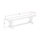 Panca moderna per tavolo da pranzo con sedile in legno, 60x15x18 pollici, nero/espresso