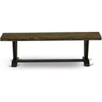 Panca moderna per tavolo da pranzo con sedile in legno, 60x15x18 pollici, nero/espresso