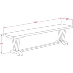 Panca moderna per tavolo da pranzo con sedile in legno, 60x15x18 pollici, nero/espresso