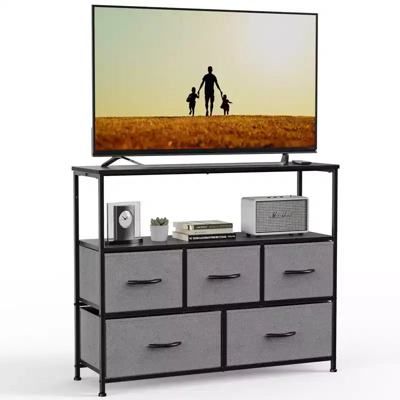 Torre Versatile per la conservazione di Oggetti per Camerette, Armadi, Ingressi e Asili Nido: Cassettiera Alta con Tessuto e Piano in Legno