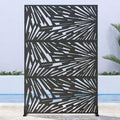 Lightning Bolt Design Black Galvanized Metal Screen | 183H x 120W x 4D cm