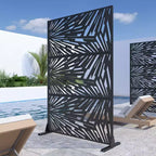 Paravento design Lightning Bolt in metallo zincato nero | 183A x 120L x 4P cm