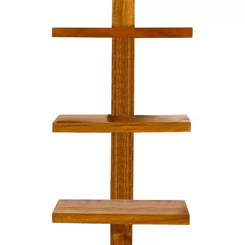 Scaffalatura a colonna a muro flottante a 8 ripiani, Takara Large, legno di teak