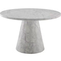 GDFStudio Yvonne Marble-Grain 47 Pedestal Round Dining Table