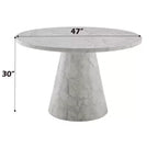 Tavolo da pranzo rotondo con piedistallo Yvonne Marble-Grain da 47"