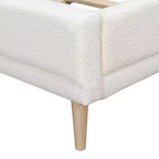 Nicky Boucle Letto Imbottito con Testiera a Orecchie, Bianco