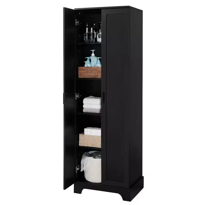 Mobile bagno a doppia anta con ripiano regolabile, armadietto verticale