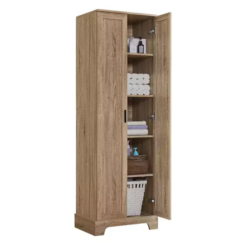 Mobile bagno a doppia anta con ripiano regolabile, armadietto verticale