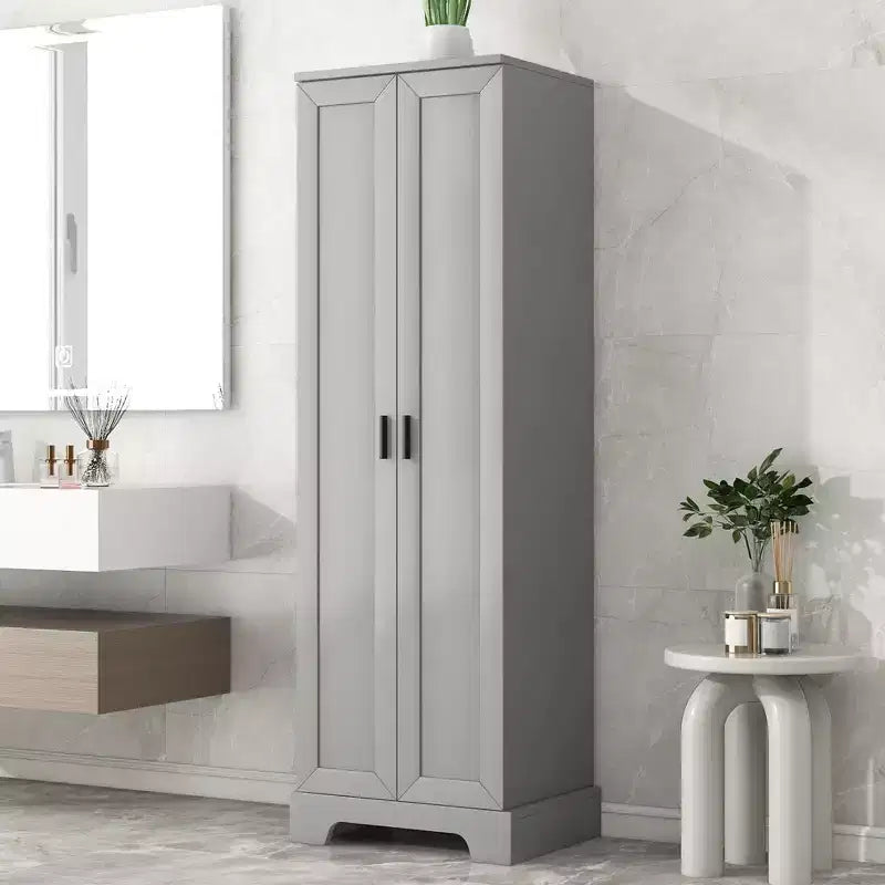 Mobile bagno a doppia anta con ripiano regolabile, armadietto verticale