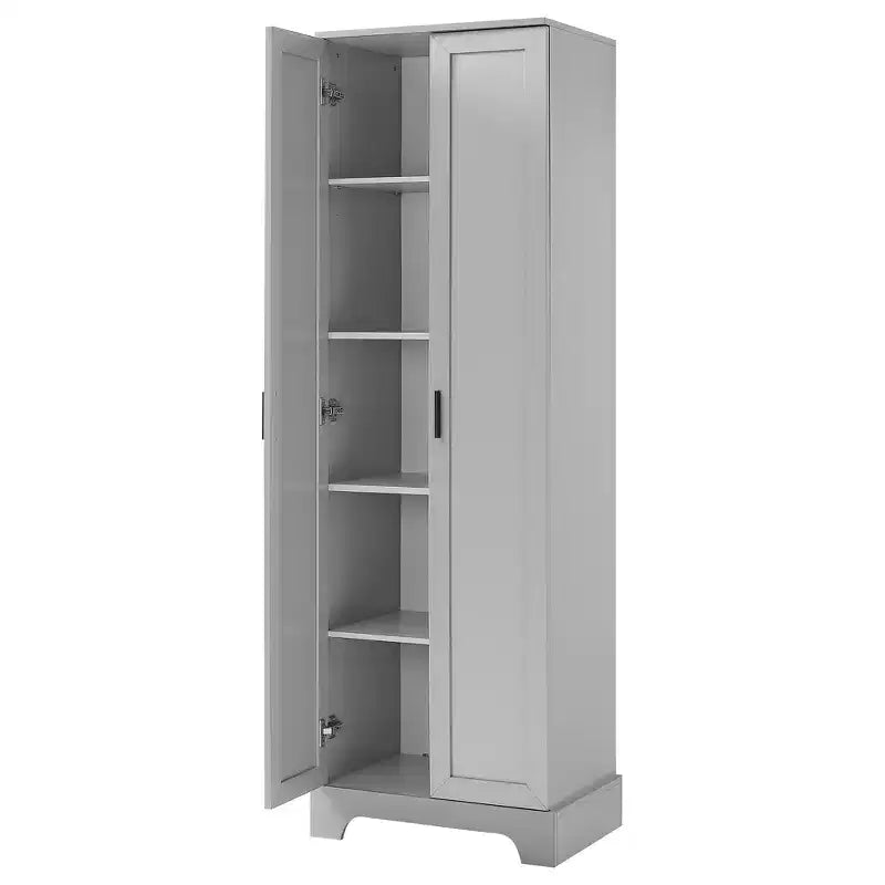 Mobile bagno a doppia anta con ripiano regolabile, armadietto verticale