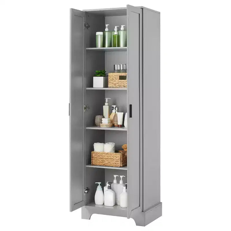 Mobile bagno a doppia anta con ripiano regolabile, armadietto verticale