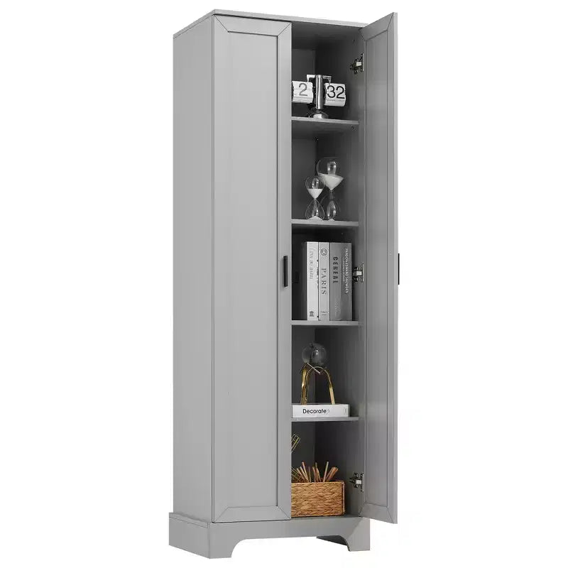 Mobile bagno a doppia anta con ripiano regolabile, armadietto verticale