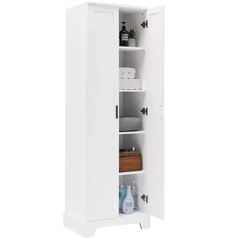 Mobile bagno a doppia anta con ripiano regolabile, armadietto verticale