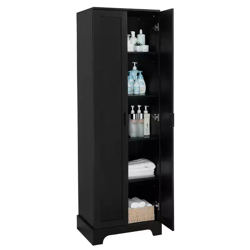 Mobile bagno a doppia anta con ripiano regolabile, armadietto verticale