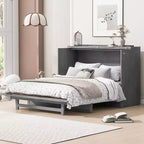 Letto a scomparsa matrimoniale/queen-size con ampi cassetti e porte USB