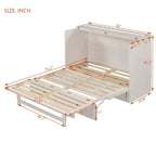 Letto a scomparsa matrimoniale/queen-size con ampi cassetti e porte USB