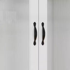 Armadio in legno bianco da 80 cm con 2 cassetti e 2 ante in vetro
