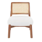 Sedia d'accento in 2 pezzi, Poltrona lounge moderna con schienale intrecciato, per soggiorno, camera da letto, Beige