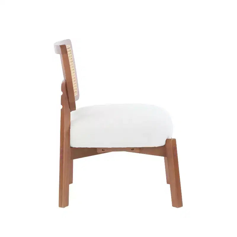 Sedia d'accento in 2 pezzi, Poltrona lounge moderna con schienale intrecciato, per soggiorno, camera da letto, Beige