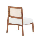 Sedia d'accento in 2 pezzi, Poltrona lounge moderna con schienale intrecciato, per soggiorno, camera da letto, Beige