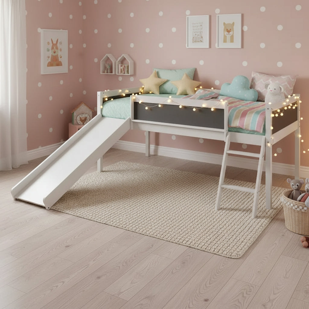 Letto a soppalco in legno per letto singolo