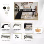 Letto a soppalco in legno per letto singolo