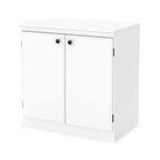 HomeStock Small 2-Door Transitional Storage Cabinet, Pure White