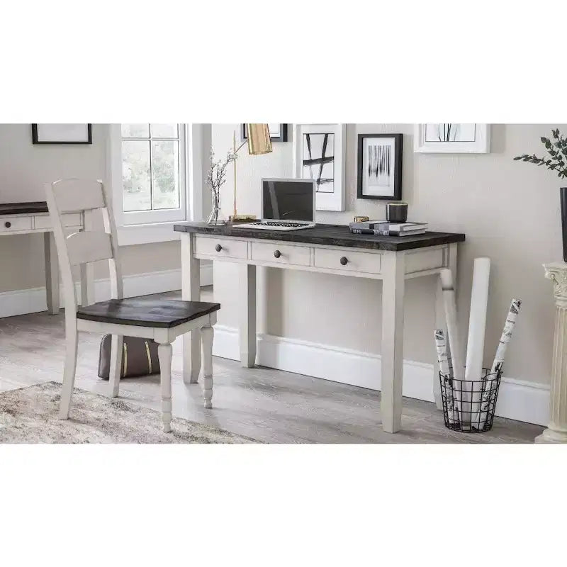Scrivania da fattoria con ricarica USB Madison County Rustic in legno massello di recupero