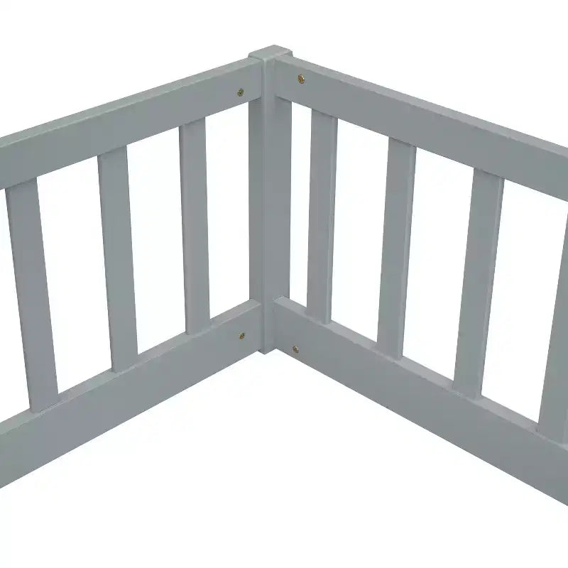 Letto a castello singolo con sponde protettive, pino e legno ingegnerizzato, naturale e grigio, sicuro, robusto, salvaspazio, facile montaggio per bambini
