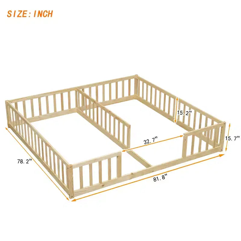 Letto a castello singolo con sponde protettive, pino e legno ingegnerizzato, naturale e grigio, sicuro, robusto, salvaspazio, facile montaggio per bambini