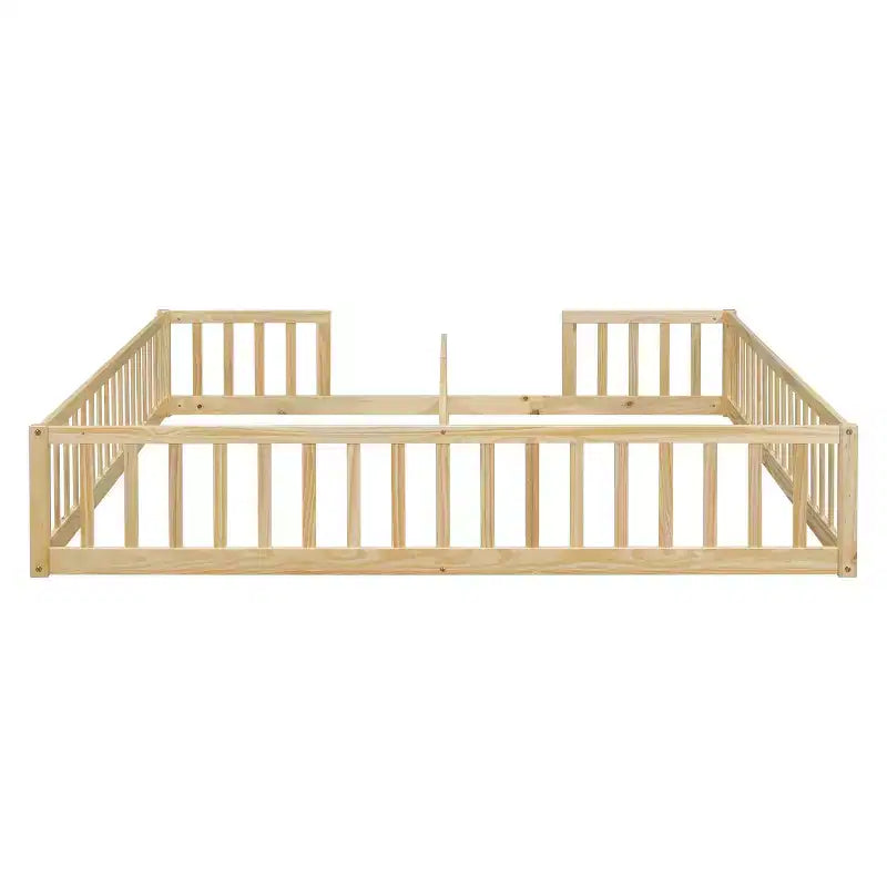 Letto a castello singolo con sponde protettive, pino e legno ingegnerizzato, naturale e grigio, sicuro, robusto, salvaspazio, facile montaggio per bambini
