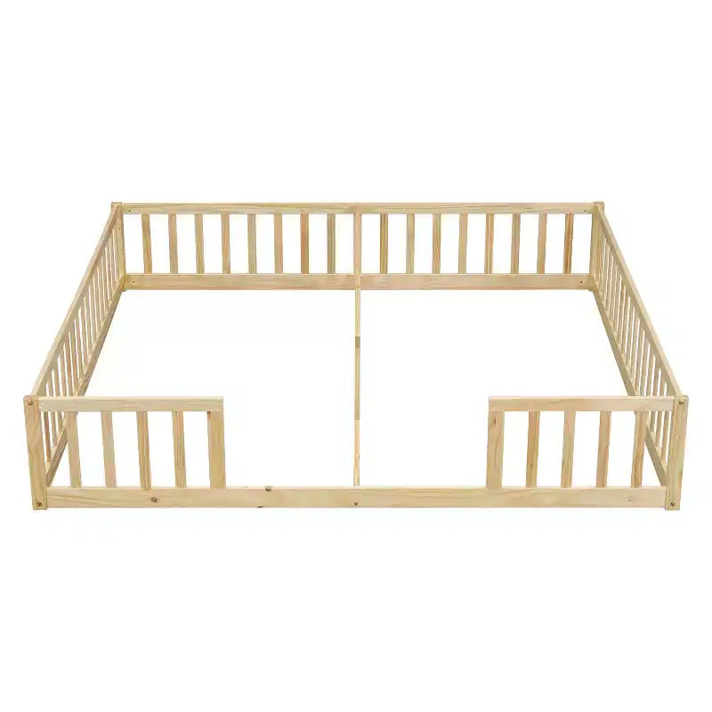 Letto a castello singolo con sponde protettive, pino e legno ingegnerizzato, naturale e grigio, sicuro, robusto, salvaspazio, facile montaggio per bambini