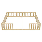 Letto a castello singolo con sponde protettive, pino e legno ingegnerizzato, naturale e grigio, sicuro, robusto, salvaspazio, facile montaggio per bambini