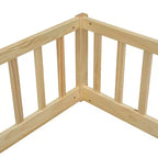 Letto a castello singolo con sponde protettive, pino e legno ingegnerizzato, naturale e grigio, sicuro, robusto, salvaspazio, facile montaggio per bambini