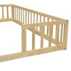 Letto a castello singolo con sponde protettive, pino e legno ingegnerizzato, naturale e grigio, sicuro, robusto, salvaspazio, facile montaggio per bambini