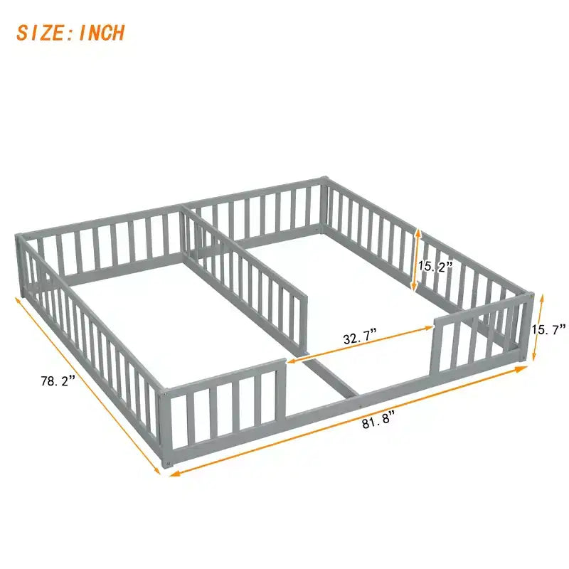Letto a castello singolo con sponde protettive, pino e legno ingegnerizzato, naturale e grigio, sicuro, robusto, salvaspazio, facile montaggio per bambini