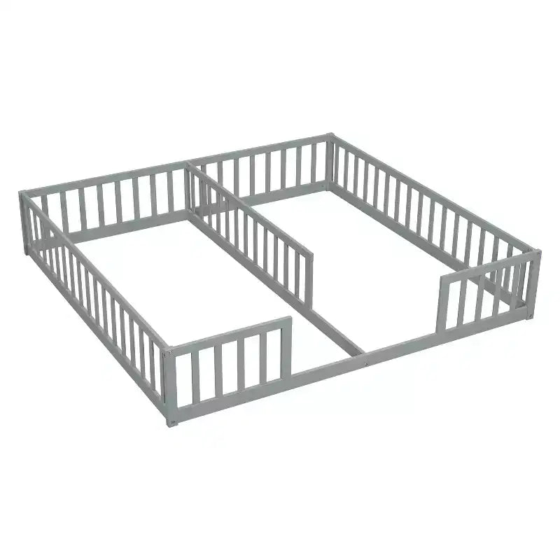 Letto a castello singolo con sponde protettive, pino e legno ingegnerizzato, naturale e grigio, sicuro, robusto, salvaspazio, facile montaggio per bambini