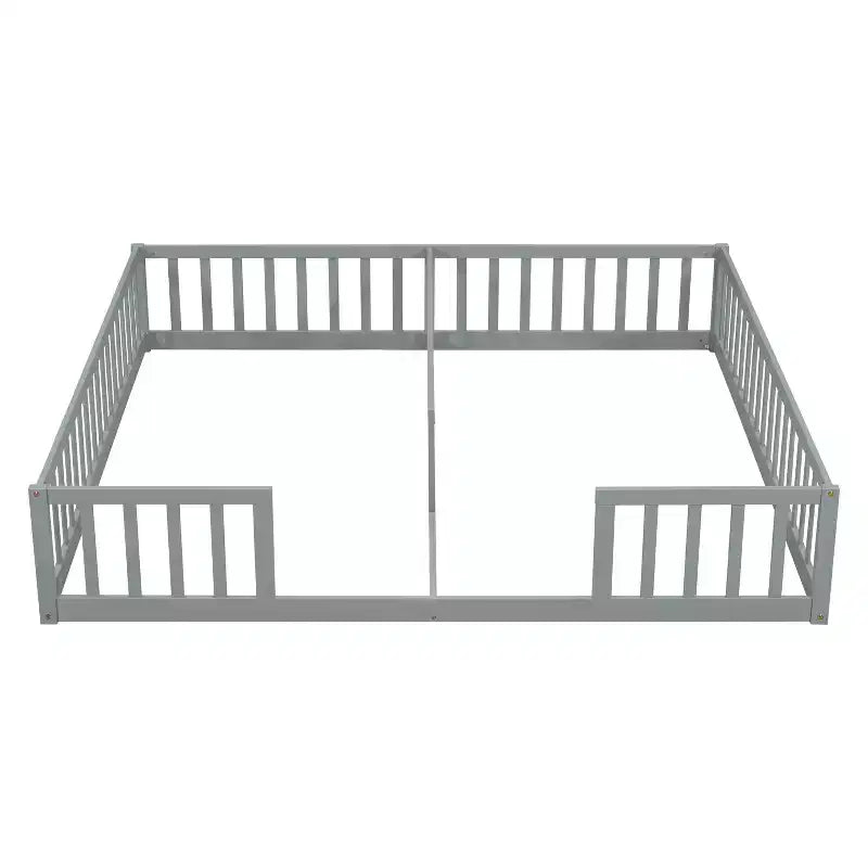 Letto a castello singolo con sponde protettive, pino e legno ingegnerizzato, naturale e grigio, sicuro, robusto, salvaspazio, facile montaggio per bambini