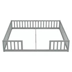 Letto a castello singolo con sponde protettive, pino e legno ingegnerizzato, naturale e grigio, sicuro, robusto, salvaspazio, facile montaggio per bambini